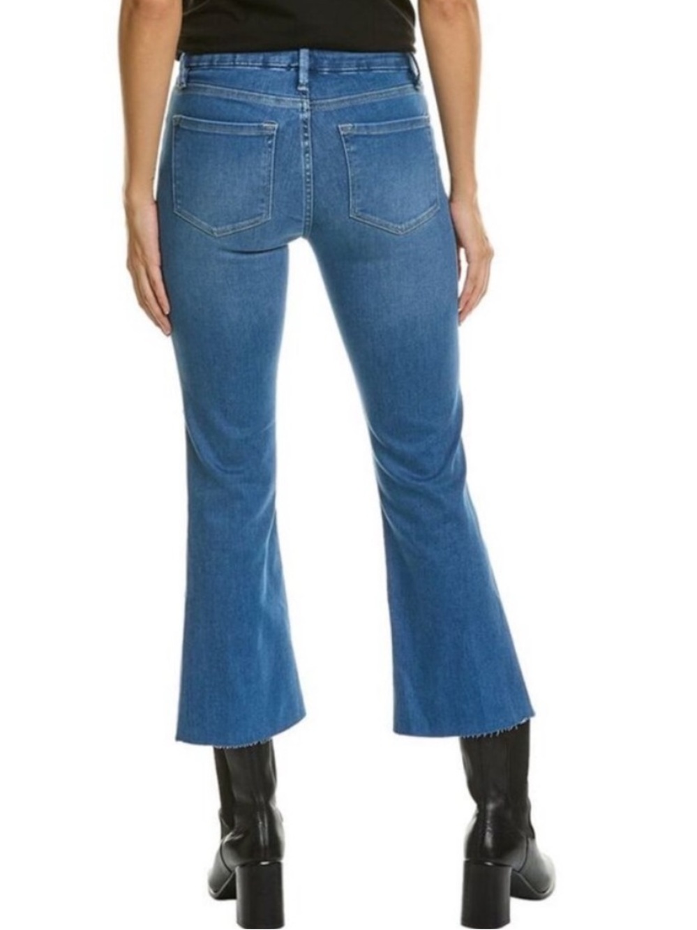 Frame‎ Le Crop Mini Bootcut High Waist Raw Hem Blue Jean Size 31 - Picture 4 of 6